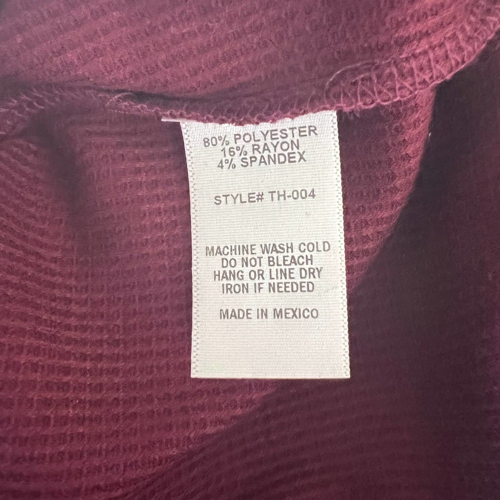 baea Women's Large Split Neck Bell Sleeve Waffle Knit Top Red - Sz L - Picture 7 of 7